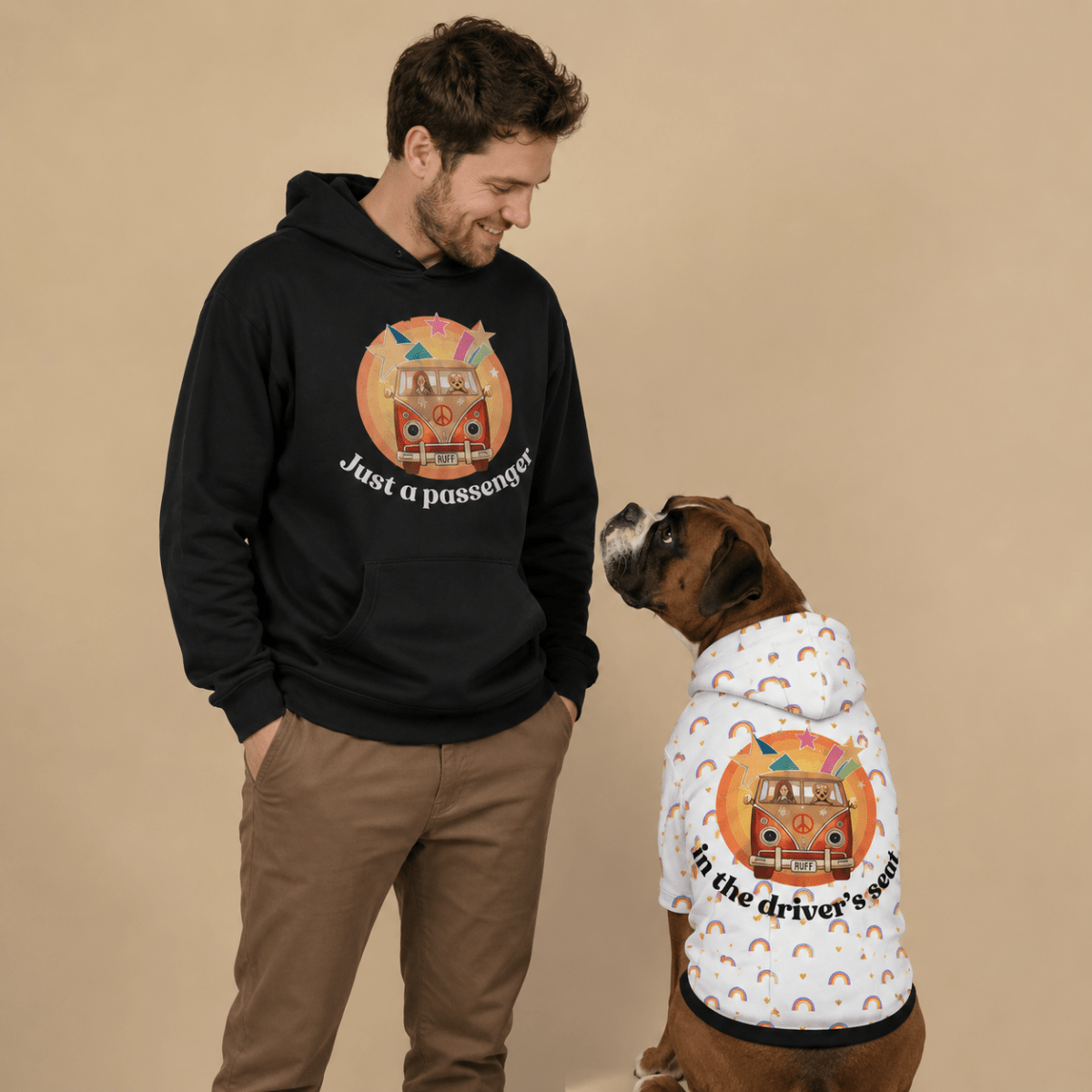In the Driver's Seat Matching Pet & Owner Hoodie Set - FluffnCoSblackxs
