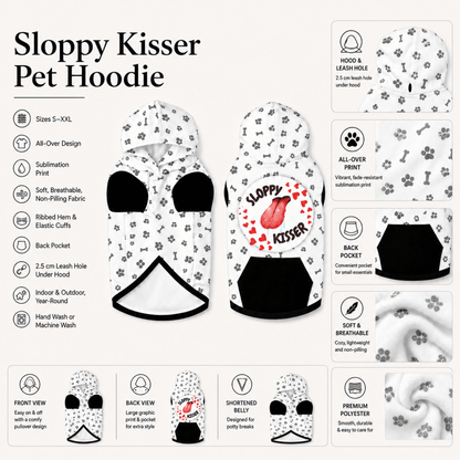 I Love Sloppy Kisses & Sloppy Kisser Pet and Human Hoodie Set - FluffnCoSBlackxsmatchingset
