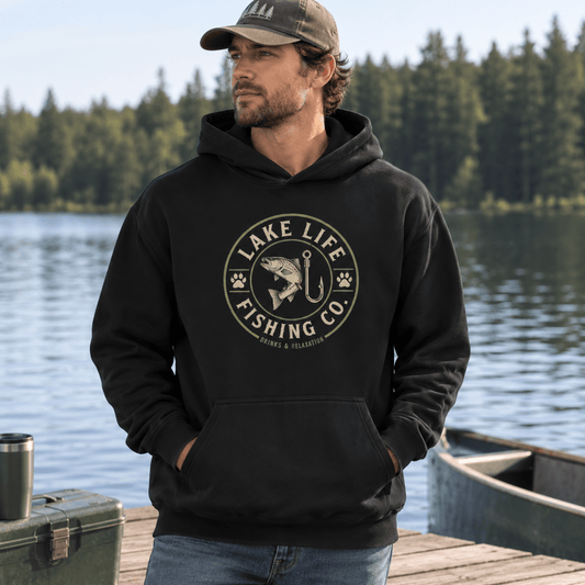 Lake Life Fishing Co. Pet and Owner Hoodie Set - FluffnCoblackxsS