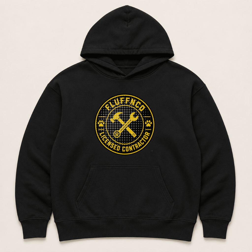 Licensed Contractor Human Hoodie - FluffnCoPigment Blackxshuman only