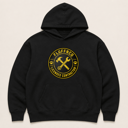 Licensed Contractor Human Hoodie - FluffnCoPigment Blackxshuman only