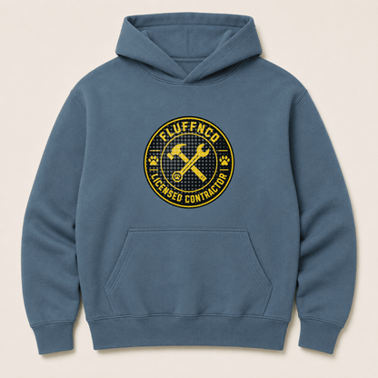 Licensed Contractor Human Hoodie - FluffnCoPigment Blackxshuman only