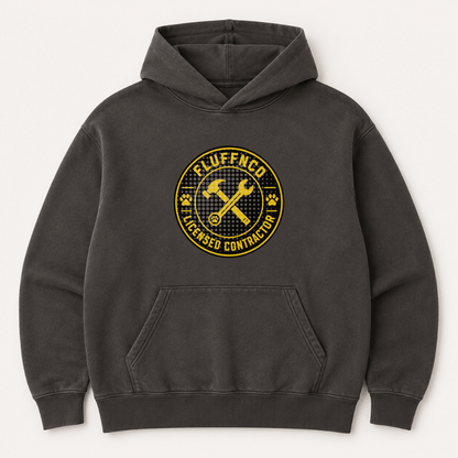 Licensed Contractor Human Hoodie - FluffnCoPigment Blackxshuman only