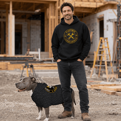 Licensed Contractor & Site Foreman Pet and Owner Hoodie Set - FluffnCoPigment BlackxsS