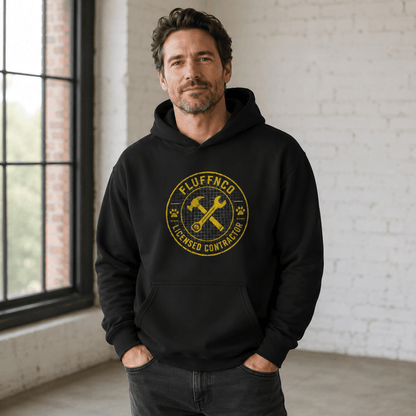 Licensed Contractor & Site Foreman Pet and Owner Hoodie Set - FluffnCoPigment BlackxsS