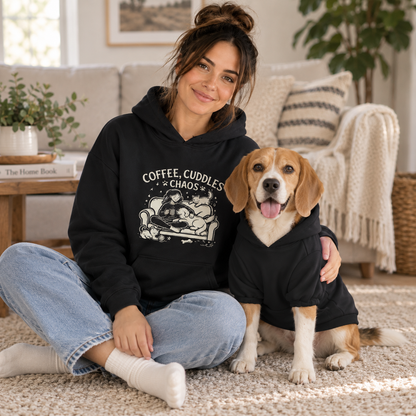 Coffee Cuddles & Chaos Pet Hoodie