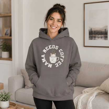 Mama Needs Coffee Cat and Owner Hoodie Set - FluffnCoPigment BlackxsS