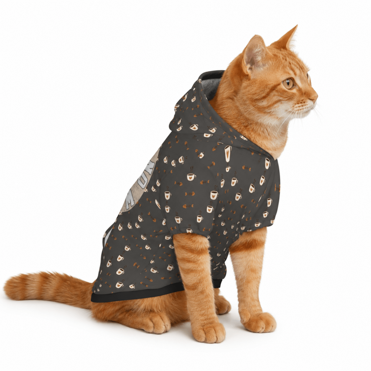 Mama Needs Coffee Cat and Owner Hoodie Set - FluffnCoPigment BlackxsS