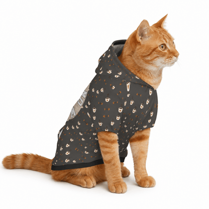 Mama Needs Coffee Cat and Owner Hoodie Set - FluffnCoPigment BlackxsS