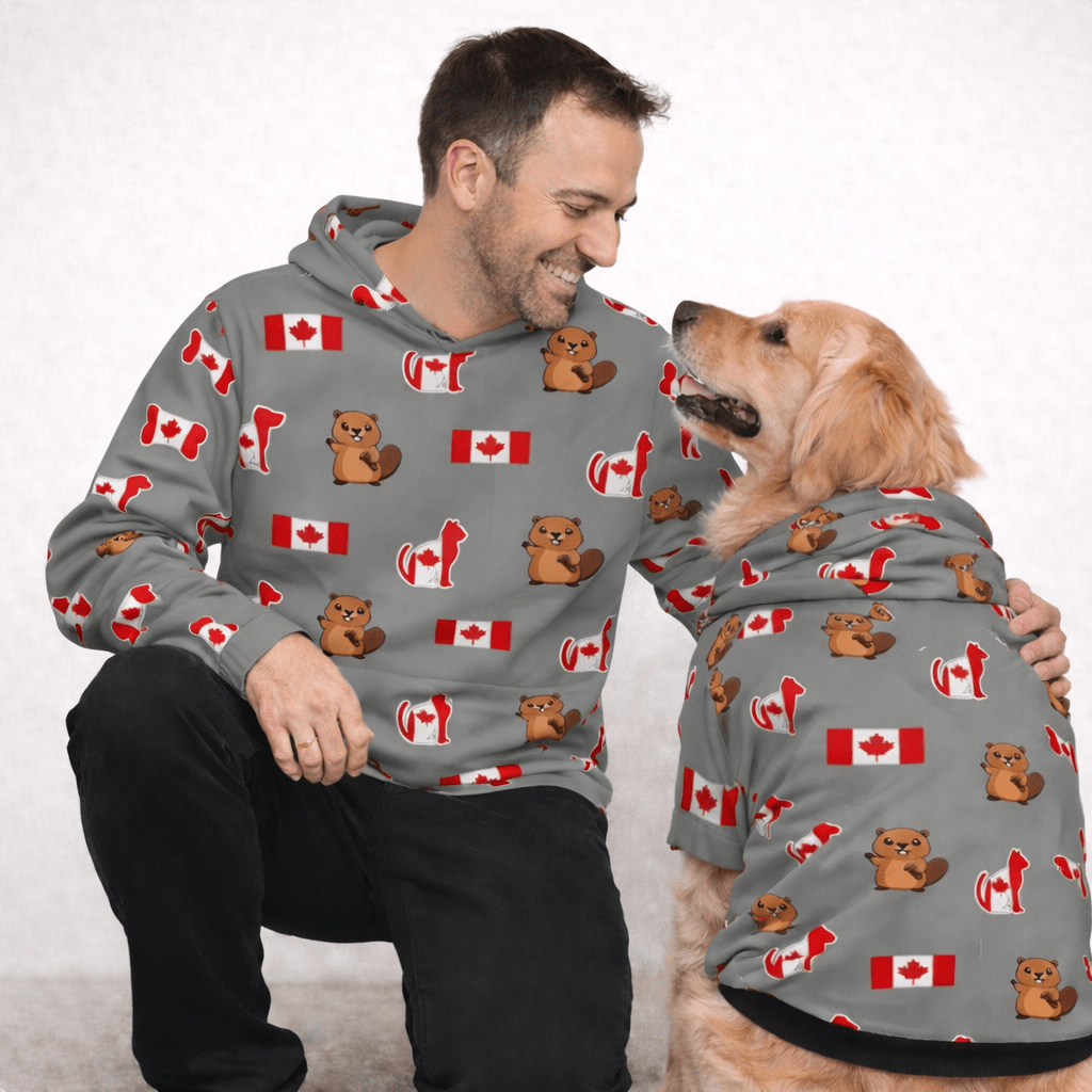Canada Themed All Over Print Pet and Human Hoodie Set - FluffnCoSSAOPmatching