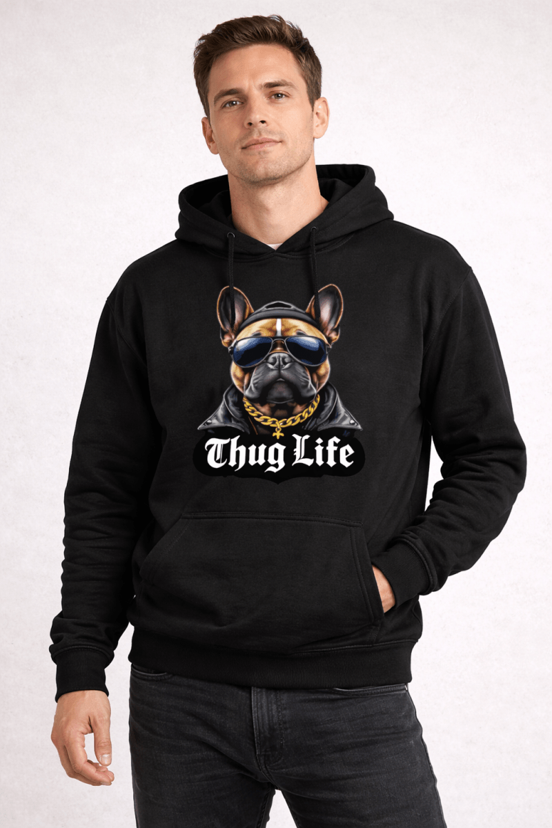 Thug Life French Bulldog Pet & Human Hoodie Set - FluffnCoSandstonexsSmatchingset