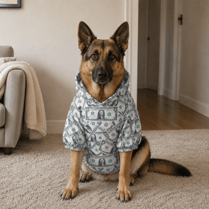 Money Print All Over Design Pet and Human Hoodie Set - FluffnCoSSAOPmatching