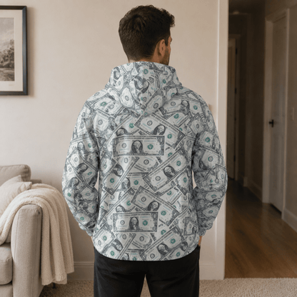 Money Print All Over Design Pet and Human Hoodie Set - FluffnCoSSAOPmatching