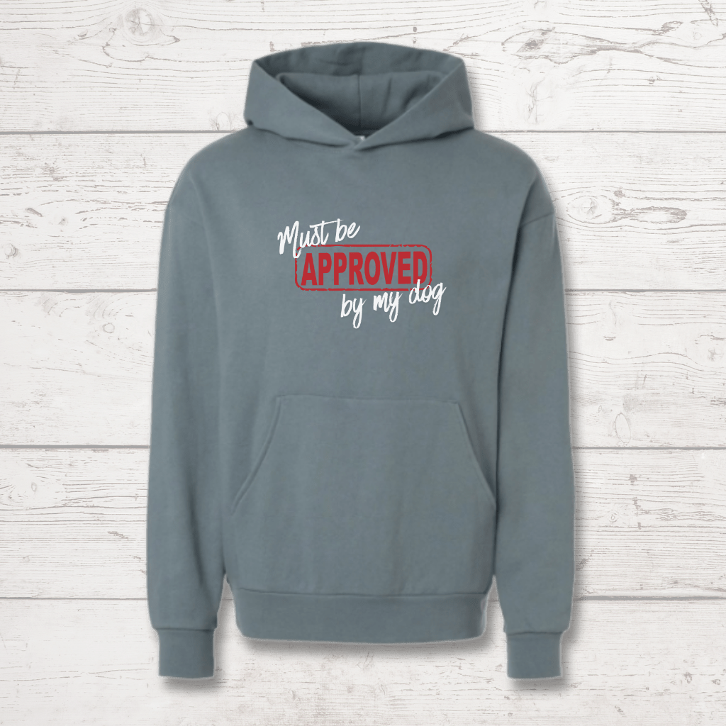 Must be approved by my dog Human Hoodie - FluffnCoPigment Blackxshuman only