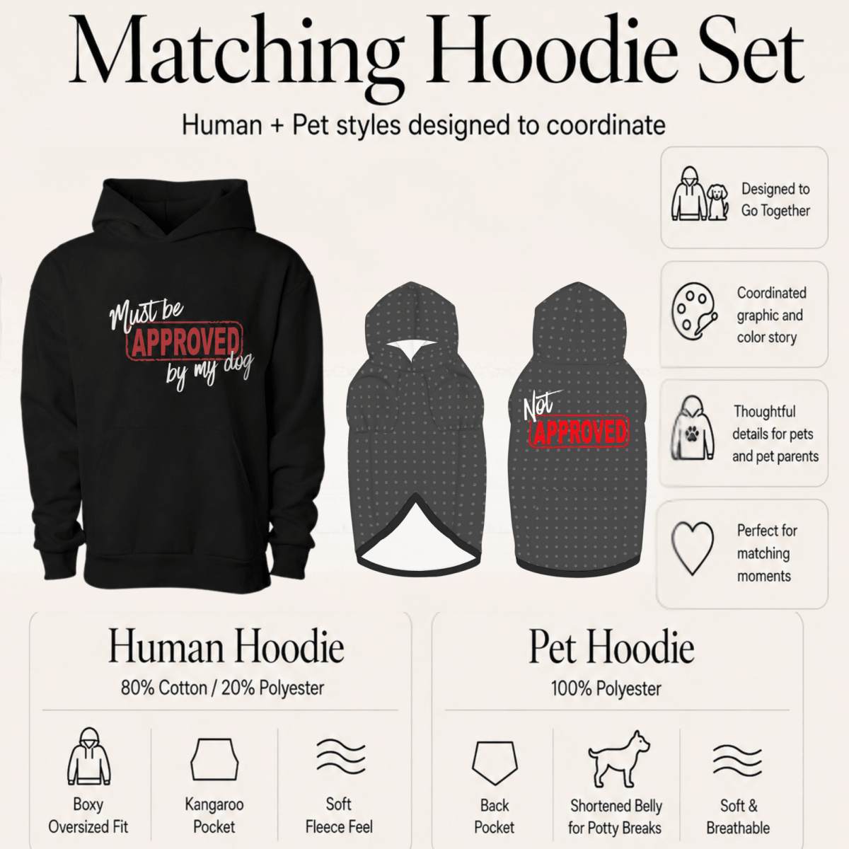Must be Approved by my Dog Matching Pet and Owner Set - FluffnCoSblackxs