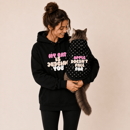 My Cat is Judging You Pet and Owner Hoodie Set - FluffnCoBlue MagicxsScats