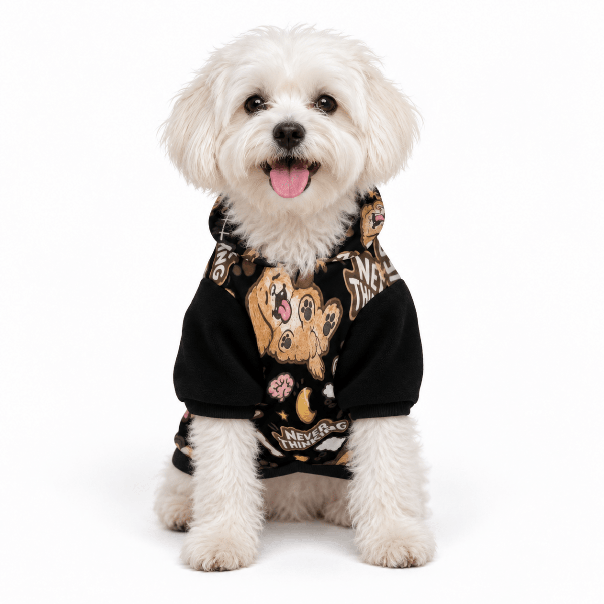 Never Thinking Pet Hoodie - FluffnCoBlackSAddonsoft