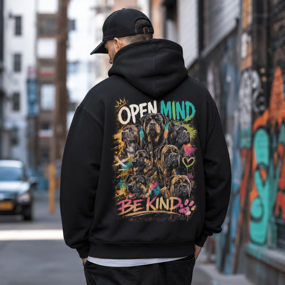 Open Mind Be Kind Human Hoodie - FluffnCoSBrushed FleeceCasual