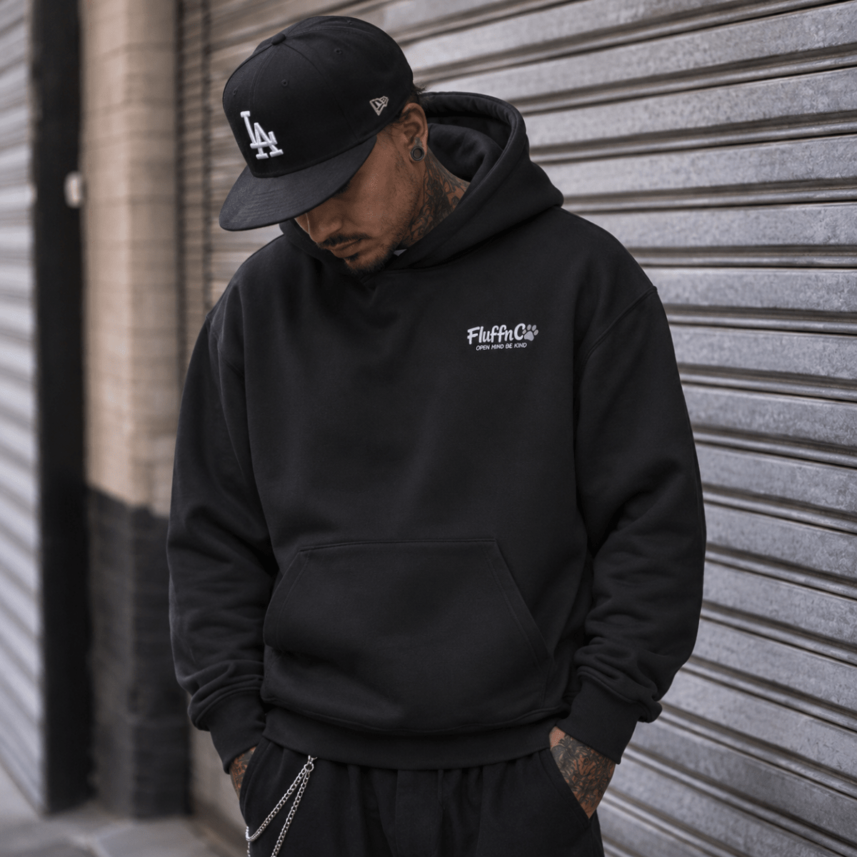 Open Mind Be Kind Human Hoodie - FluffnCoSBrushed FleeceCasual