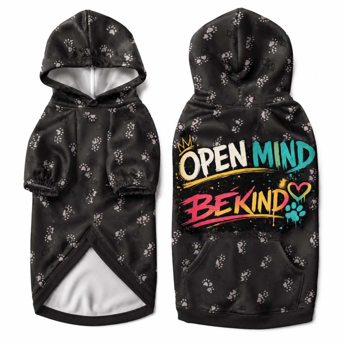 Open Mind Be Kind Pet Hoodie - FluffnCoSonly