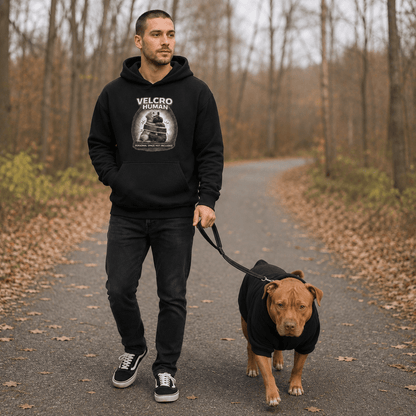 Velcro Human & Dog Pet and Human Hoodie Set - FluffnCoSBlackxsmatchingset