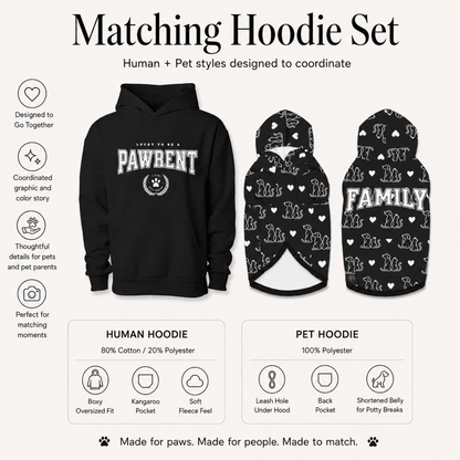 Pawrent & Family Pet and Human Hoodie Set - FluffnCoblackxsS