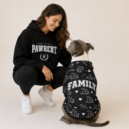 Pawrent & Family Pet and Human Hoodie Set - FluffnCoblackxsS