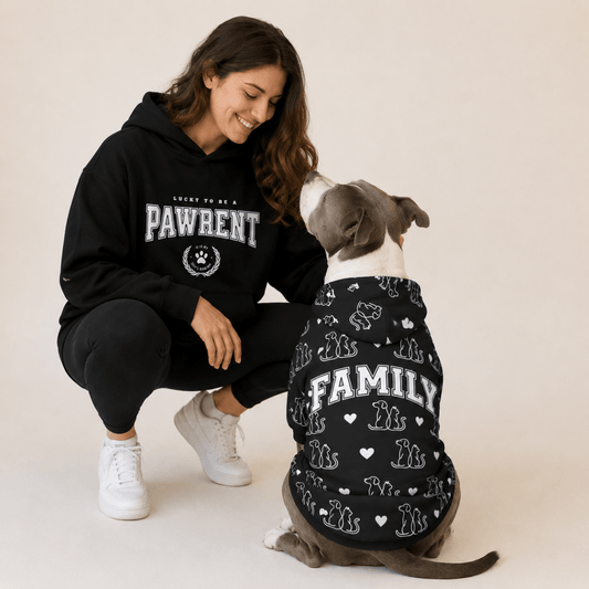 Pawrent & Family Pet and Human Hoodie Set - FluffnCoblackxsS