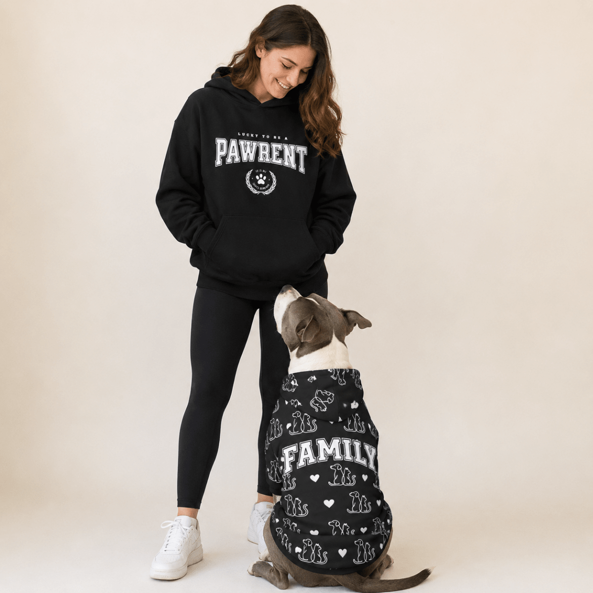 Pawrent & Family Pet and Human Hoodie Set - FluffnCoblackxsS