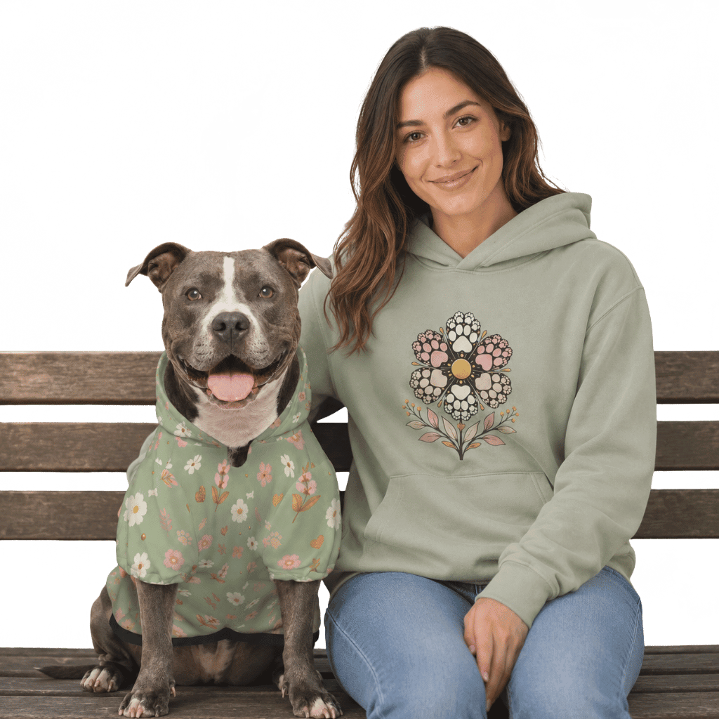 Paws in Bloom Matching Human & Pet Hoodie Set - FluffnCoHoney DewxsS