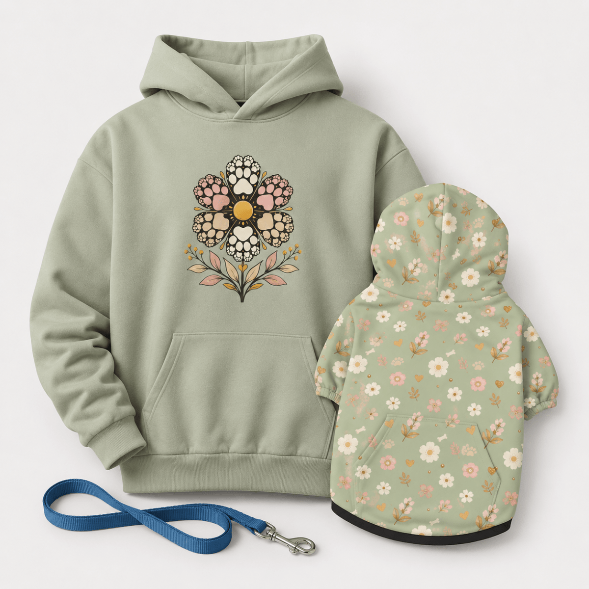 Paws in Bloom Matching Human & Pet Hoodie Set - FluffnCoHoney DewxsS