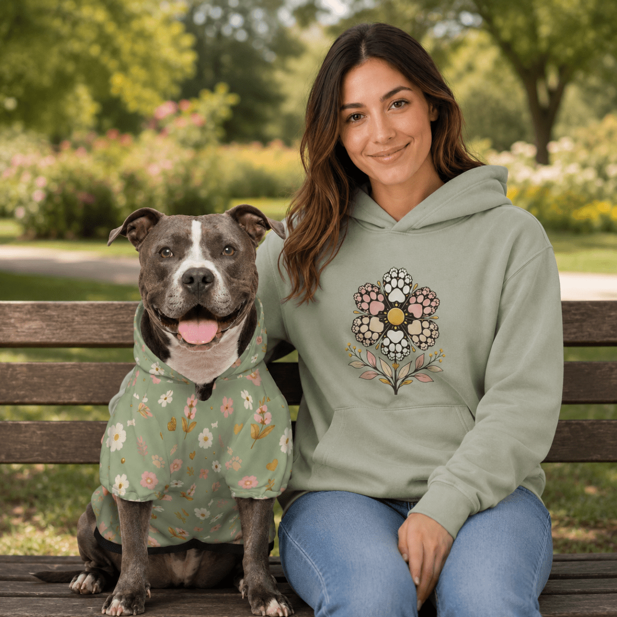 Paws in Bloom Matching Human & Pet Hoodie Set - FluffnCoHoney DewxsS