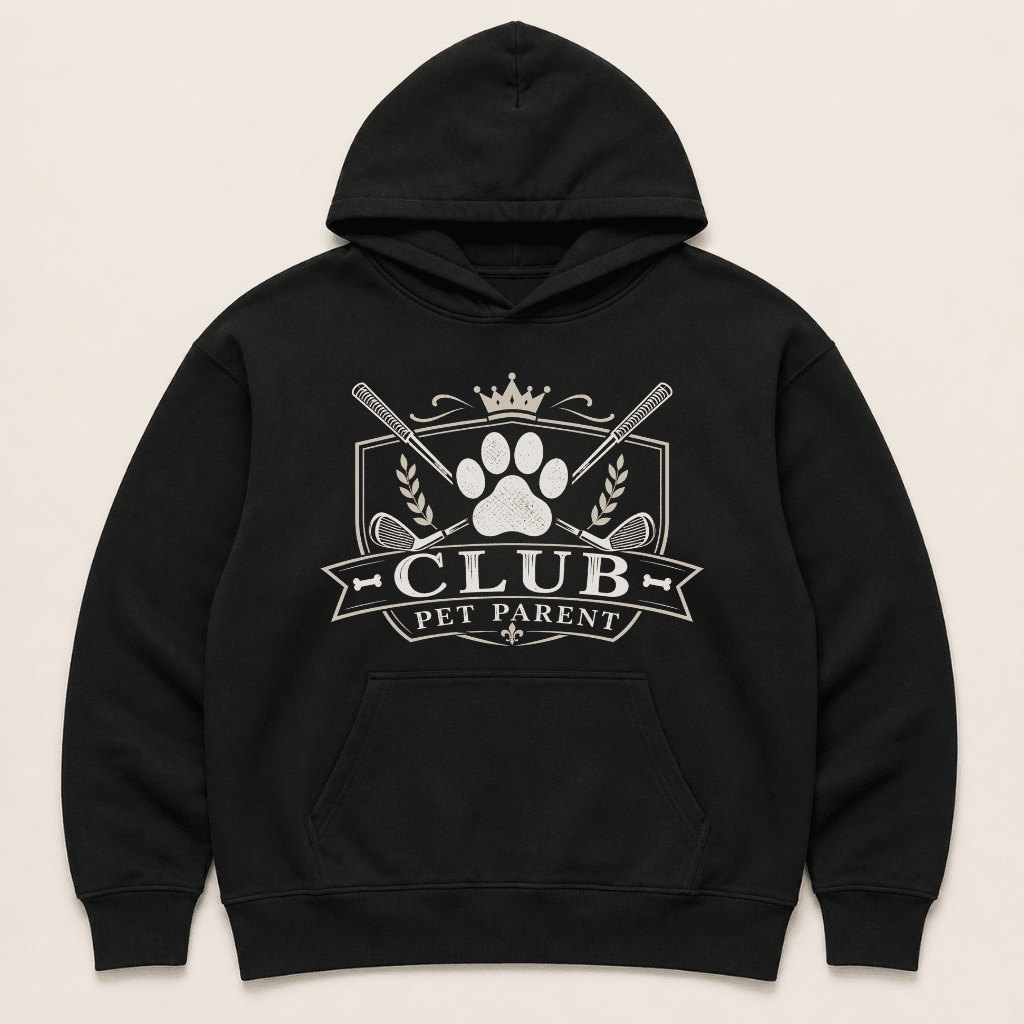 Pet Parent Club Golf Human Hoodie - FluffnCoPigment Blackxs
