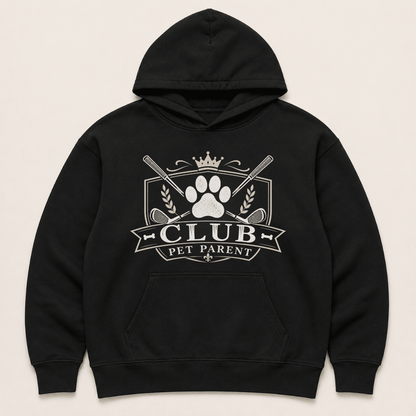 Pet Parent Club Golf Human Hoodie - FluffnCoPigment Blackxs