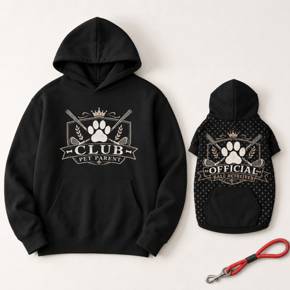 Pet Parent Golf Club & Official Ball Retriever Pet and Owner Hoodie Set - FluffnCoSBlue Magicxs
