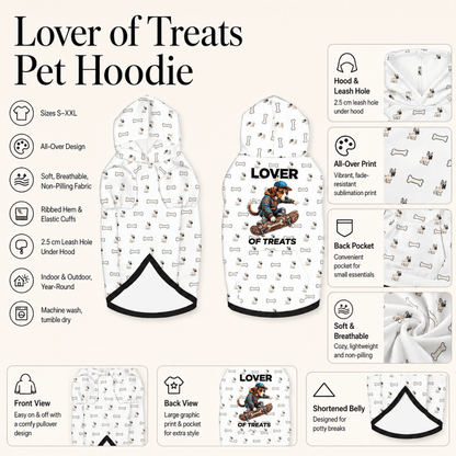Dealer & Lover of Treats Pet and Human Hoodie Set - FluffnCoBlackxsSmatchingset