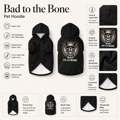 Bad to the Bone Pet and Human Hoodie Set - FluffnCoSandstonexsSmatchingset
