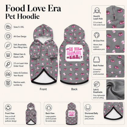 In My Fur Era & Food Era Pet and Human Hoodie Set - pet hoodie details
