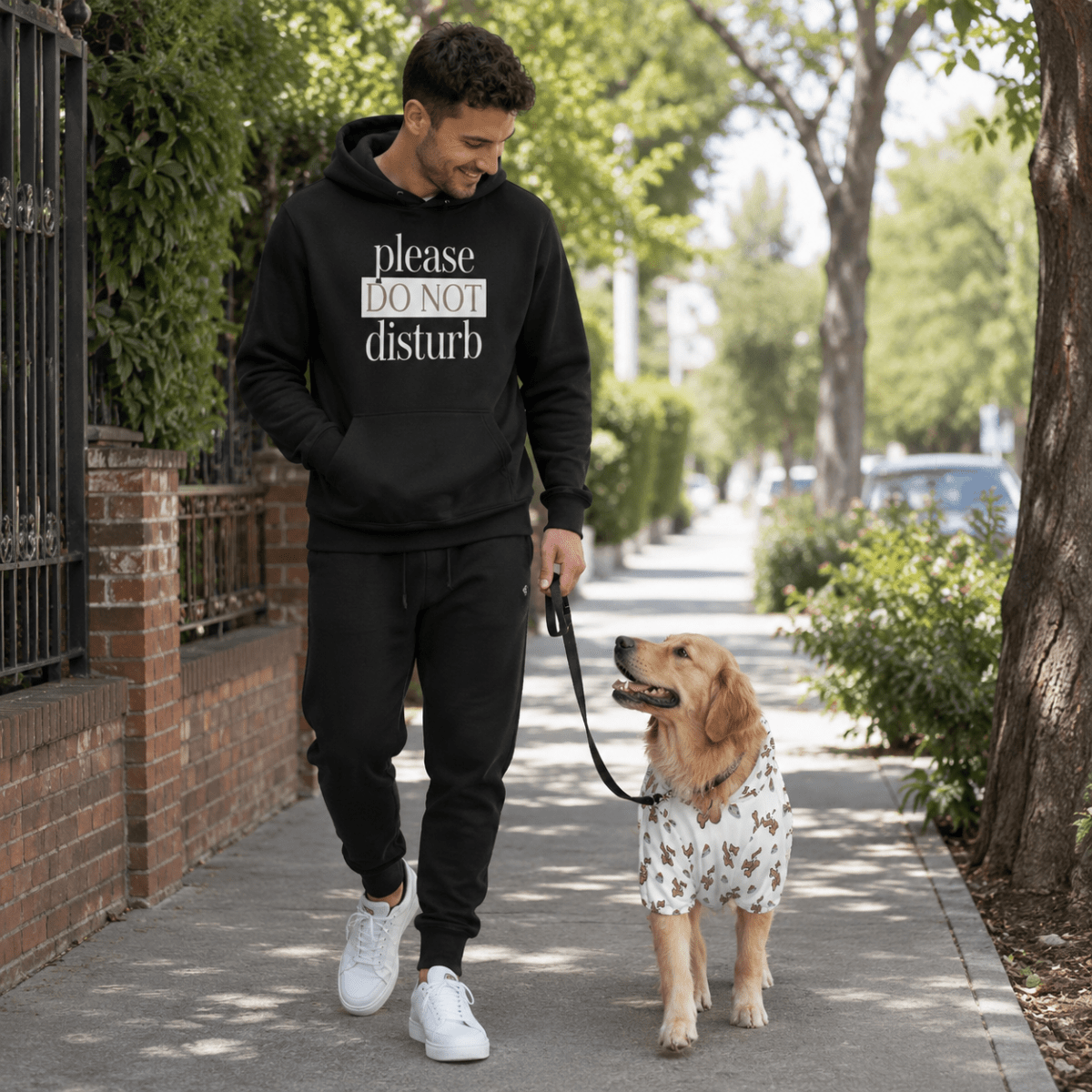 Please Do Not Disturb Human and Pet Hoodie Set - FluffnCoSandstonexsS