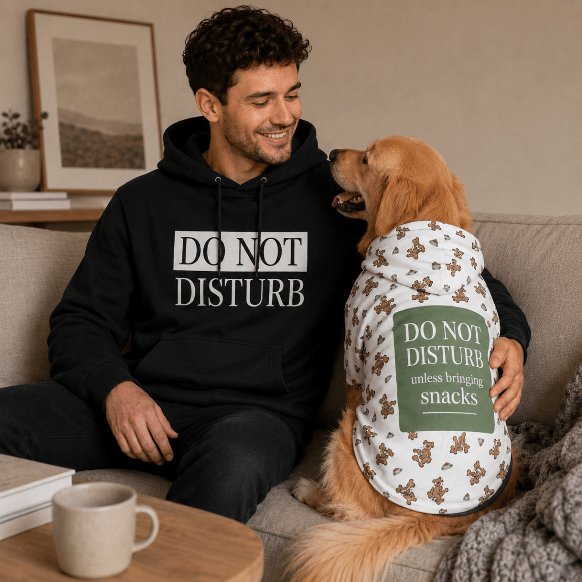 Please Do Not Disturb Matching Pet & Owner Hoodie Set - FluffnCoSandstonexsS
