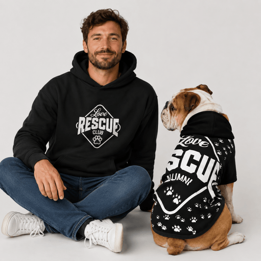 Rescue Love Pet and Owner Hoodie Set - FluffnCoblackxsS