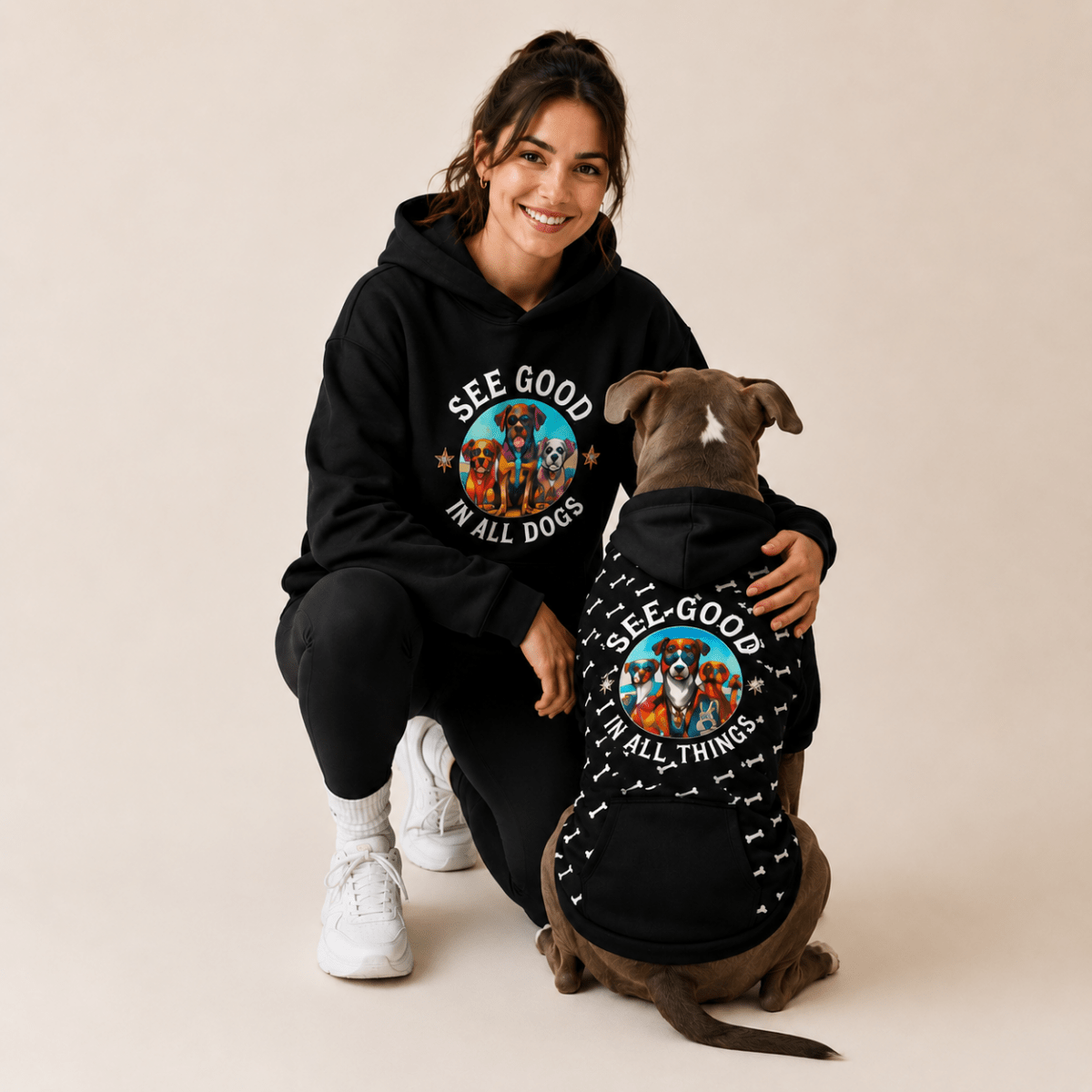 See Good in All Dogs Human and Pet Hoodie Set - FluffnCoBlue MagicxsS
