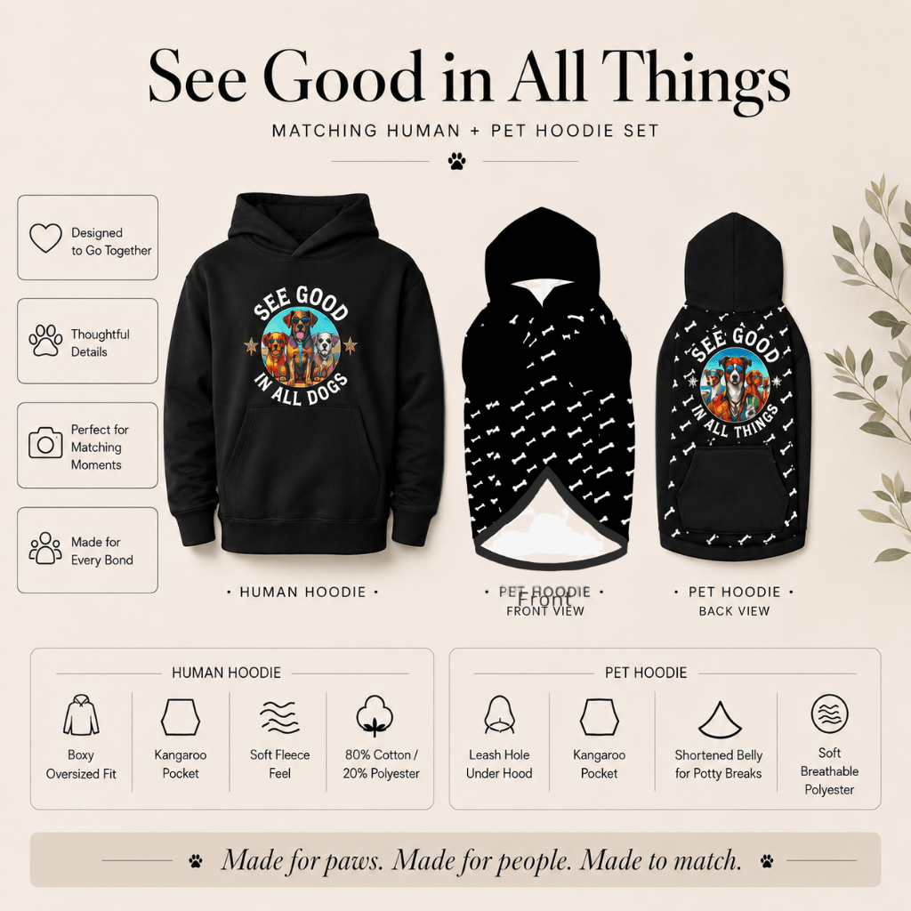 See Good in All Dogs Human and Pet Hoodie Set - FluffnCoBlue MagicxsS