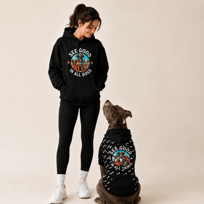 See Good in All Dogs Human and Pet Hoodie Set - FluffnCoBlue MagicxsS
