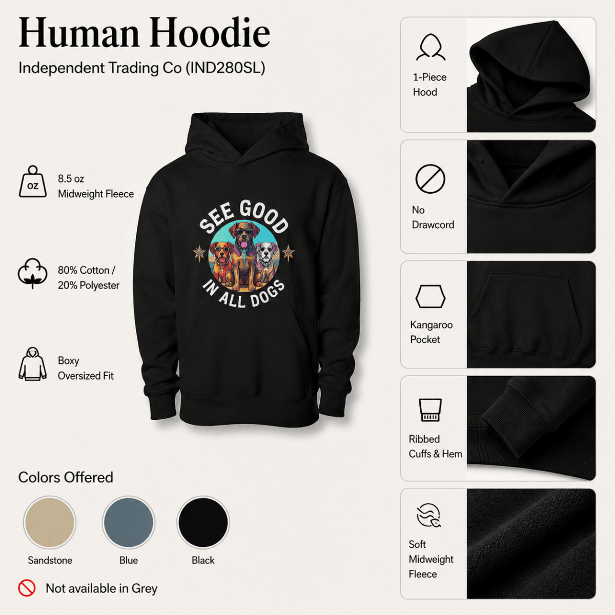 See Good in All Dogs Human and Pet Hoodie Set - FluffnCoBlue MagicxsS