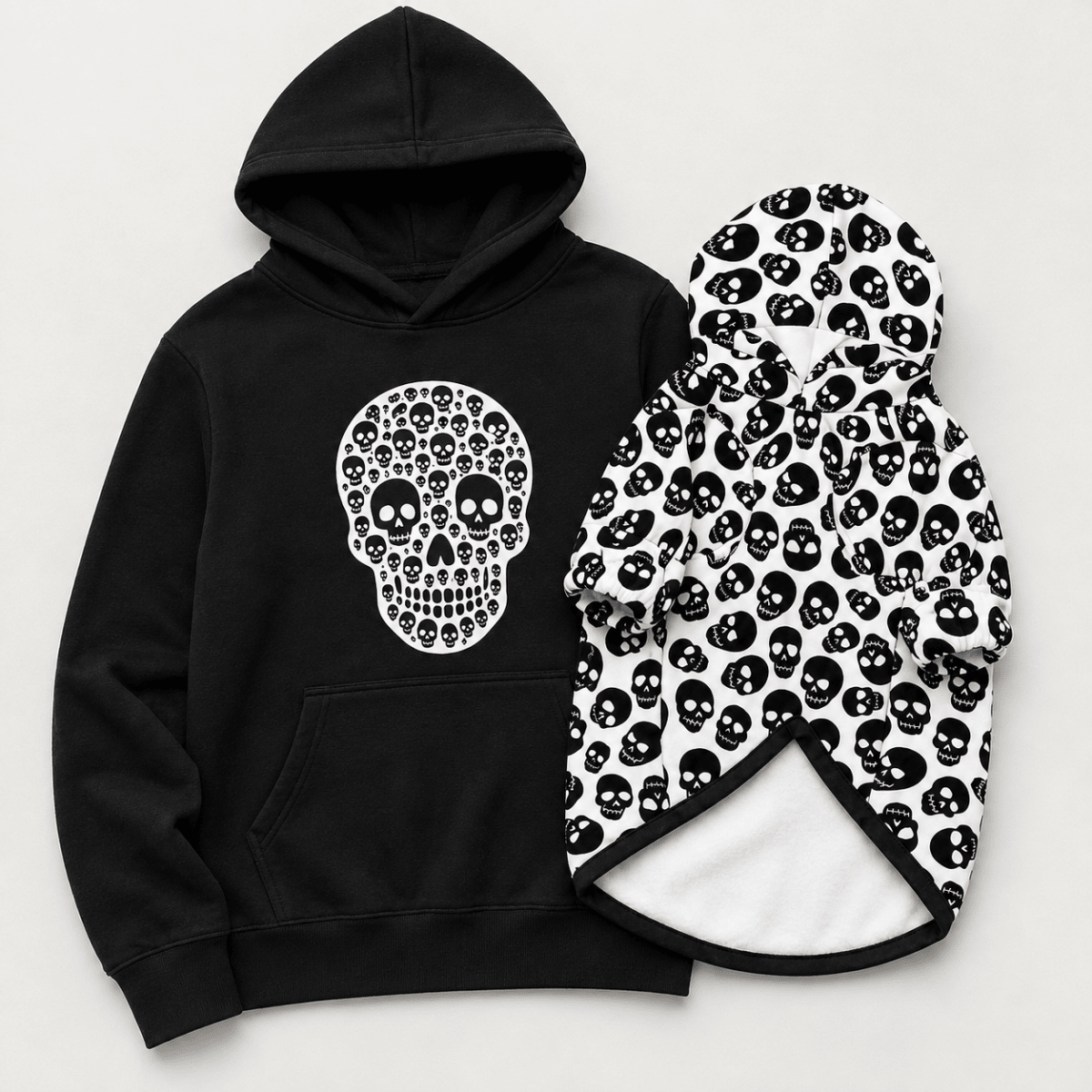 Skull Matching Pet & Owner Hoodie Set - FluffnCoBluexsSmatchingset
