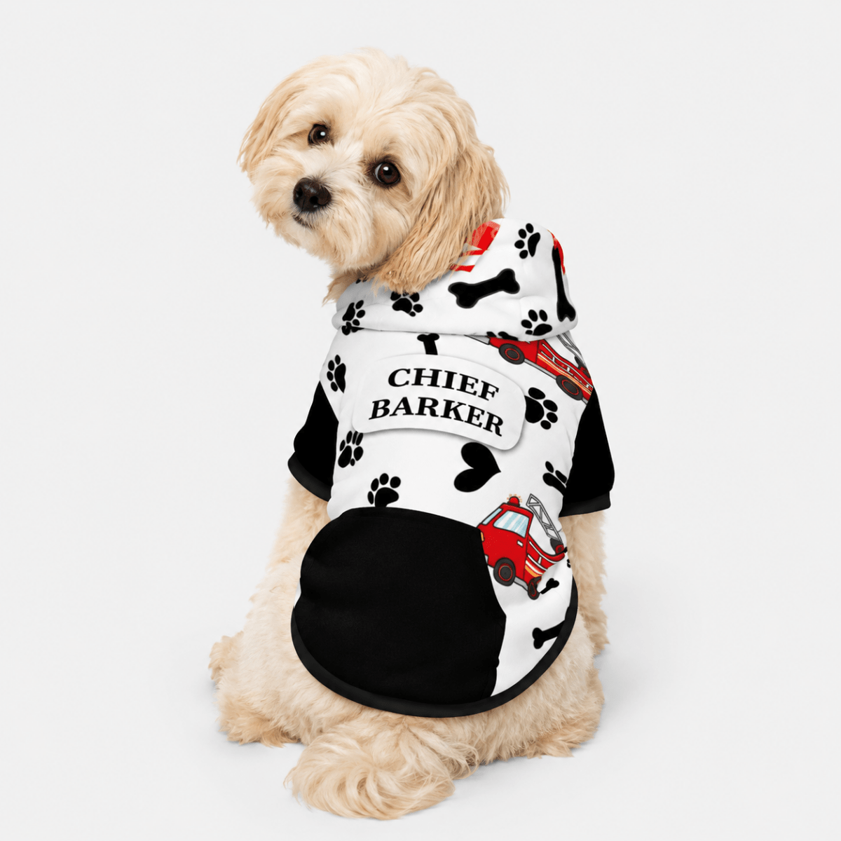 Assistant to the Chief & Chief Barker Pet and Human Hoodie Set - FluffnCoblackxsSmatchingset