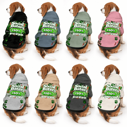 Social Battery 110% Pet Hoodie - FluffnCoBlackSAddonsoft