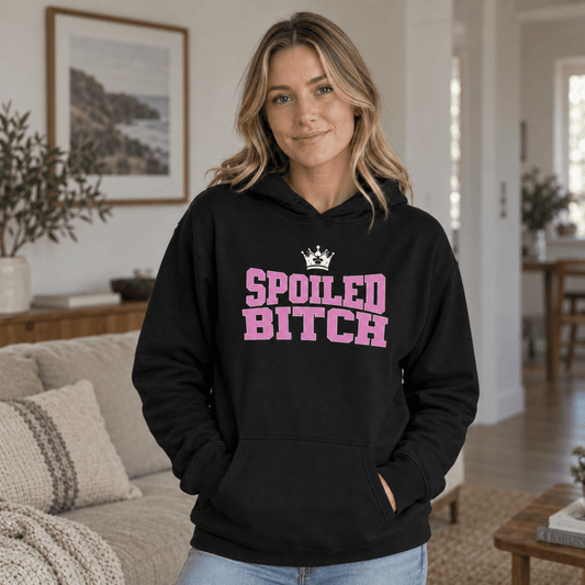 Spoiled Bitch Human Hoodie - FluffnCoGrey Heatherxshuman only