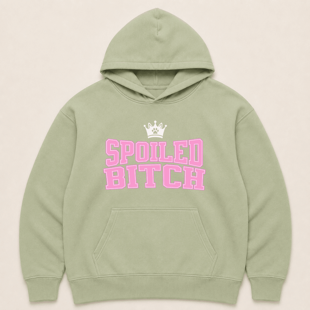 Spoiled Bitch Human Hoodie - FluffnCoGrey Heatherxshuman only